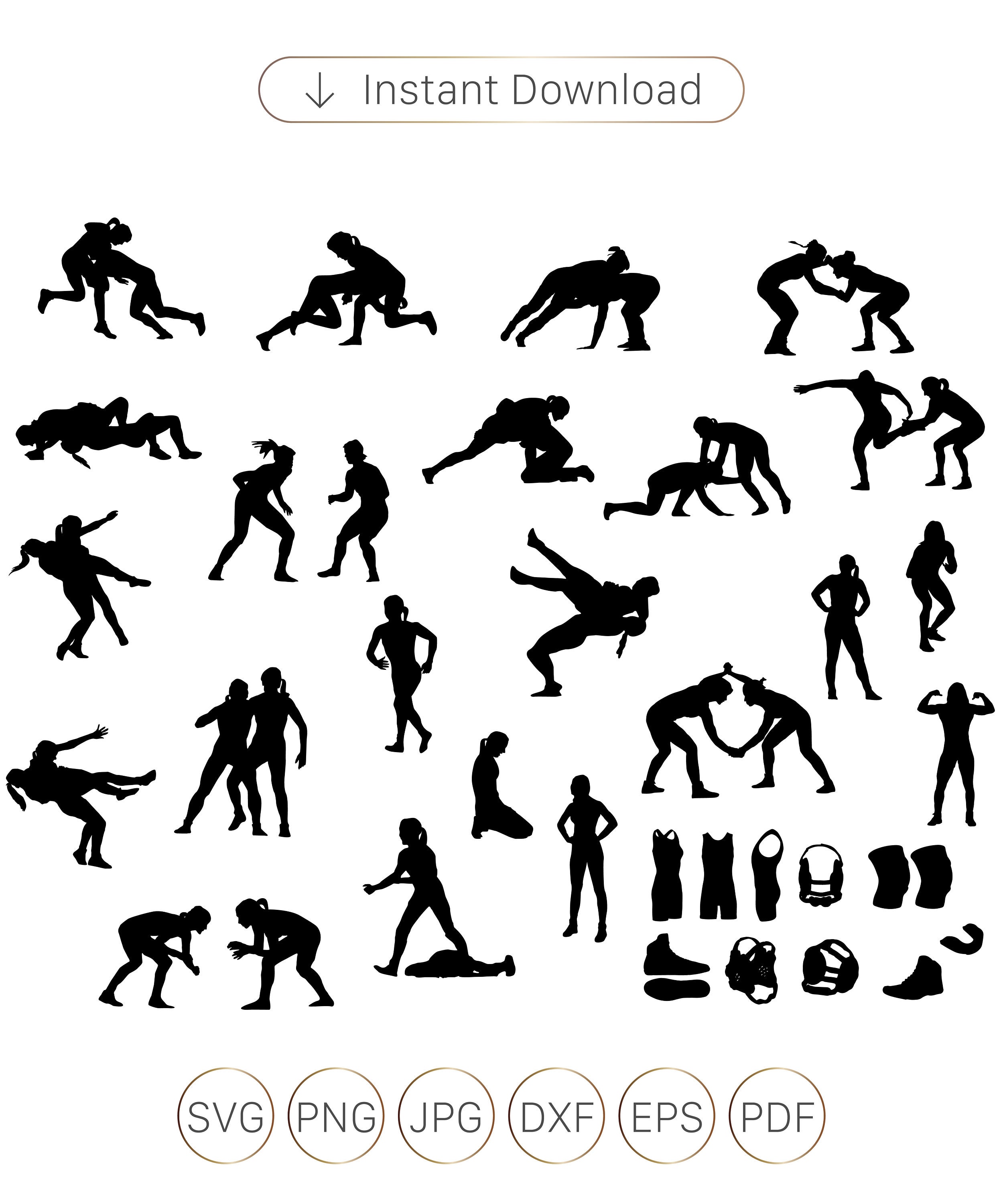Female Wrestling SVG, Women Wrestling Svg, Wrestling Silhouette SVG, Wrestler SVG, Wrestling Clipart Svg, Wrestler Silhouette, Wrestling Png