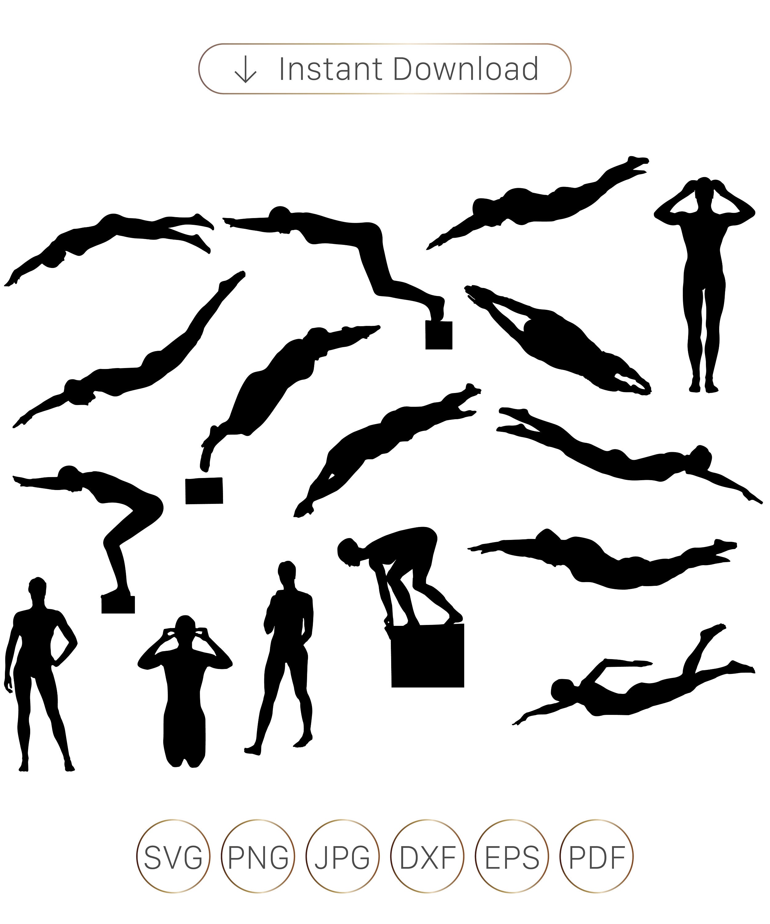 Swimmer SVG Female Swimmer SVG Swimming SVG Female Swimmers Etsy