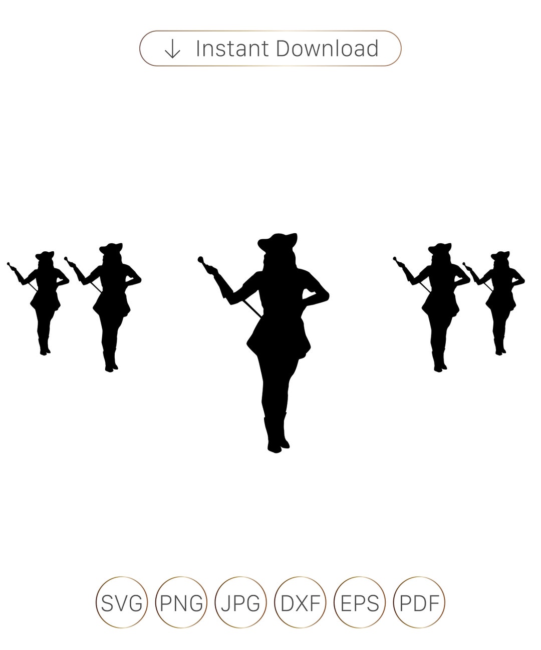 Drill Dance Team Silhouettes svg png eps dxf Drill Dance Etsy México