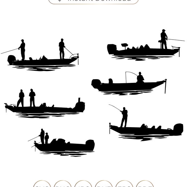 Bass Boat SVG,Bass Fishing SVG,Fishing svg,Fisherman SVG,Fishing Dad,Bass Boat cricut,Bass Boat cutfile,Bass Boat silhouette.Bass clipart.