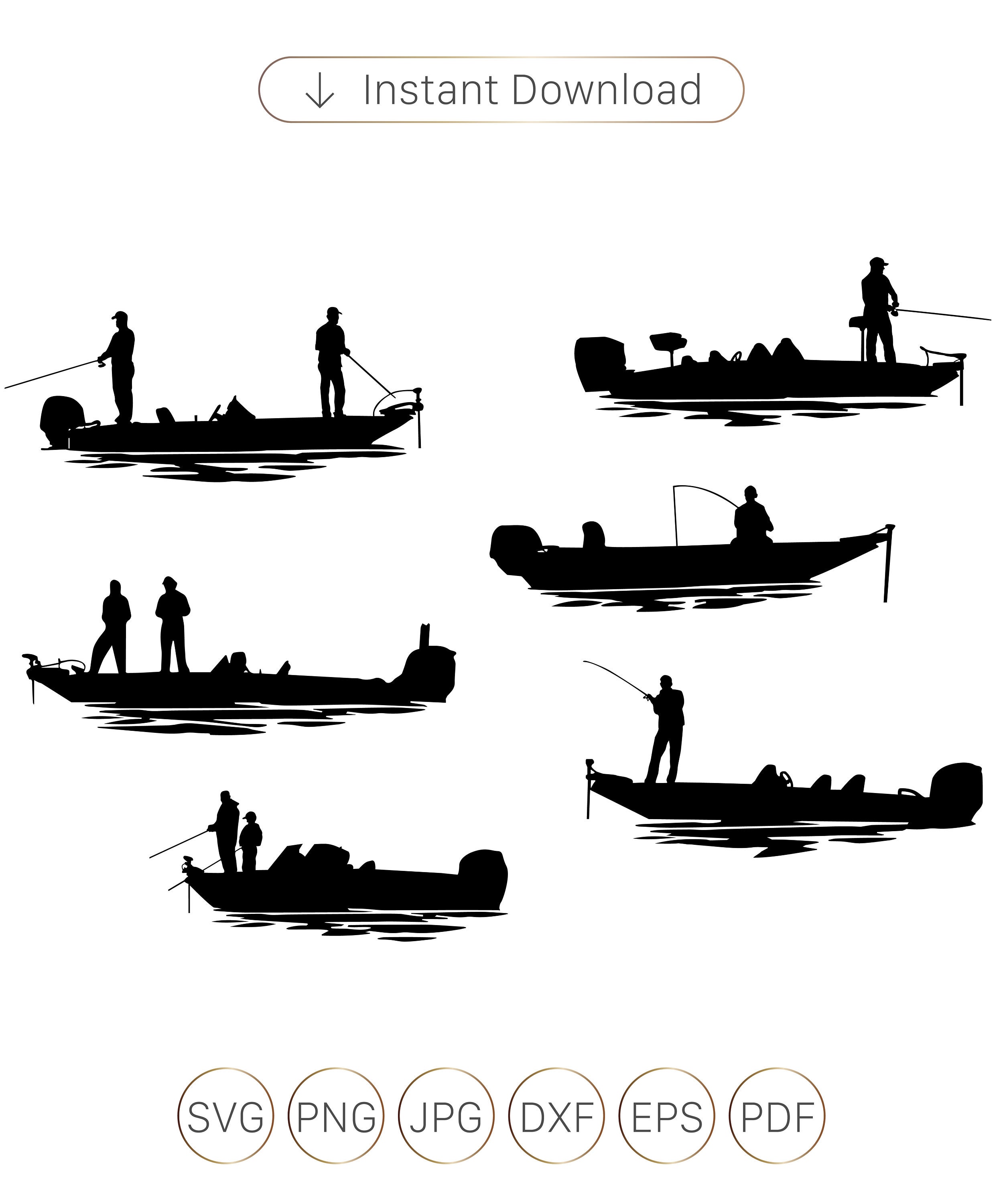 bass fishing boat silhouette