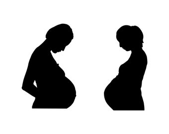 Pregnant Woman Silhouette SVG, Mother's Day Cricut File (Digital Download)