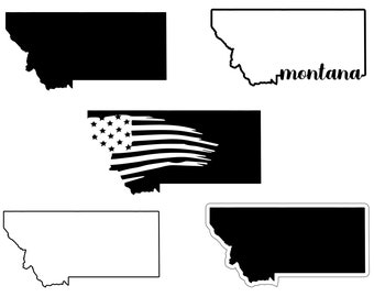 Montana SVG, Montana State SVG, Montana Silhouette, Montana State Silhouette, Montana Outline svg, Montana Flag SVG, Montana Vector