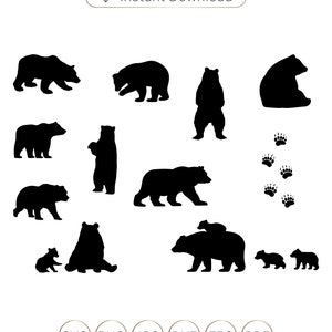 Ours SVG,Silhouette d’ours,Mama Bear SVG,Cricut d’ours,Fichier de coupe d’ours,Clipart d’ours,Impression de patte d’ours,Papa Bear SVG,Bébé ours svg,Ours de famille svg