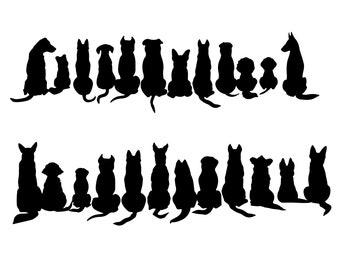 Back Sitting Dogs, Back of Dog Silhouettes, Dogs Sitting Back svg, Dogs Svg, Dogs silhouette, Dogs back svg, Dogs Clip Art, Dog Back Svg
