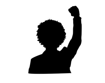 Afro Black Woman Power Fist SVG, Clipart Cut File (Digital Download)