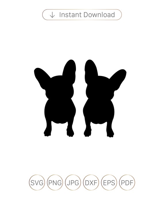 KAREフレンチブルドッグ カットシルエット フレンチブルドッグのシルエットSVG、クリップアート（デジタル