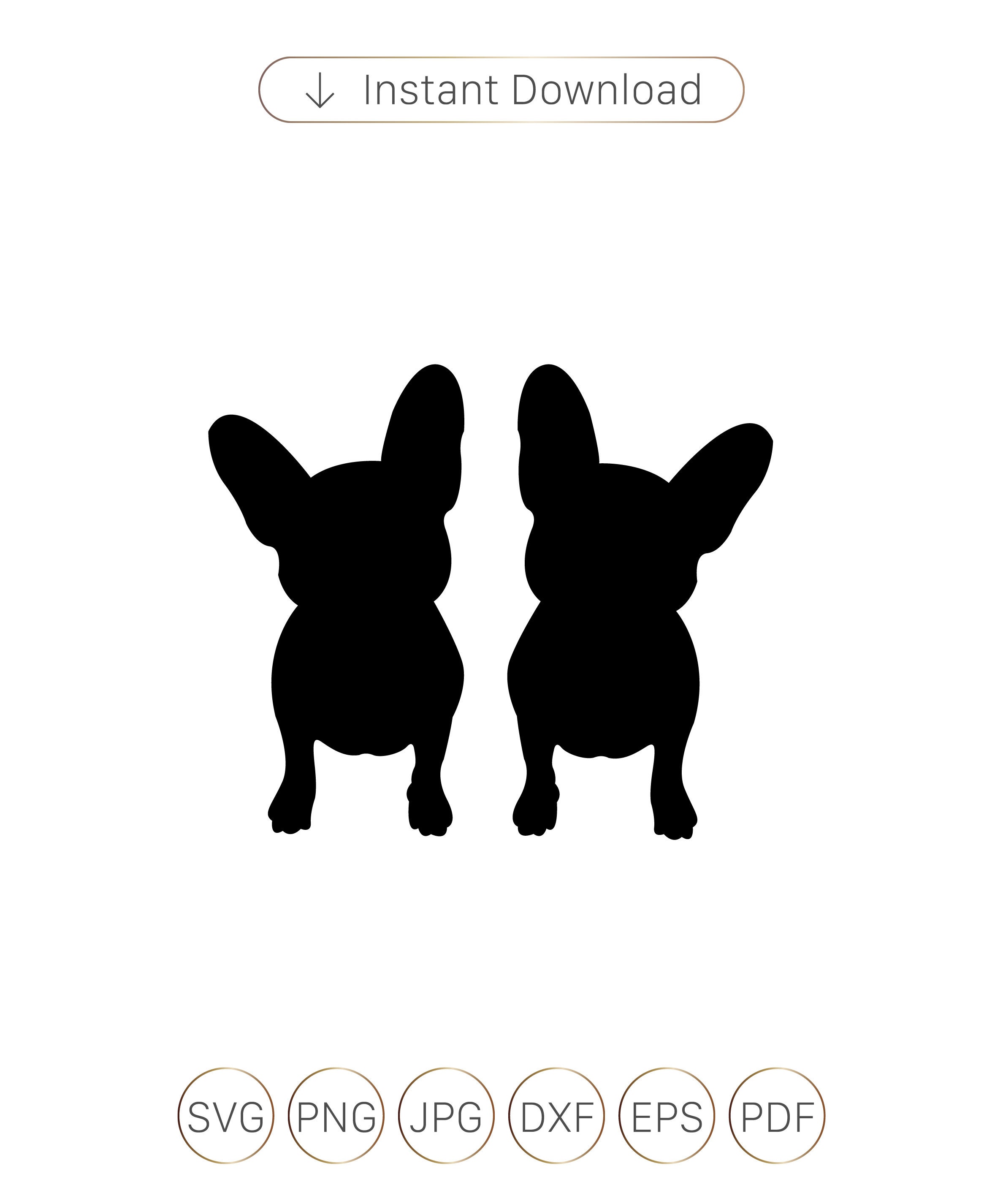 フレンチブルドッグのシルエットSVG、クリップアート（デジタル