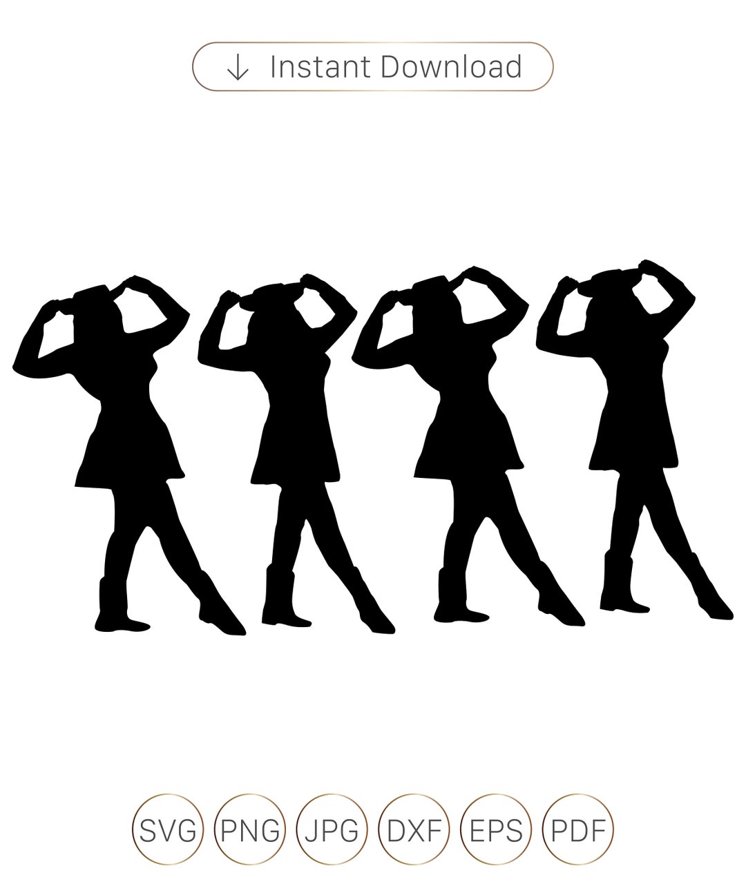 Drill Dance Team Silhouettes Svg,png,eps,dxf, Drill Dance Team SVG