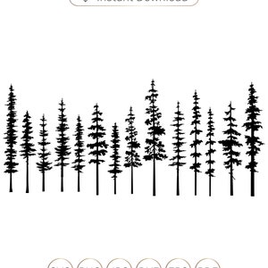 Tree Silhouette Svg, Pine tree svg, Pine tree silhouette, Evergreen tree svg, Pine tree Cricut, Pine tree clipart, Pine tree cutfile.