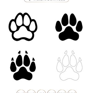 Paw SVG, Dog Paw Svg, Paw Print Outline, Paw silhouette, Paw Prints svg png, Cat Paw Svg, Animal paw, Dog Foot Print, Dog Paw silhouet