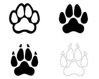 Paw Print SVG, Dog Cat Animal Silhouette (Digital Download)