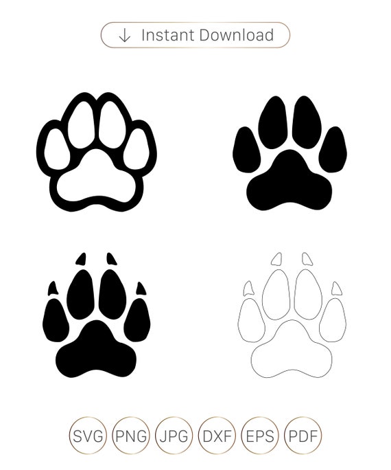 Paw SVG, Dog Paw Svg, Paw Print Outline, Paw Silhouette, Paw Prints Svg  Png, Cat Paw Svg, Animal Paw, Dog Foot Print, Dog Paw Silhouette 