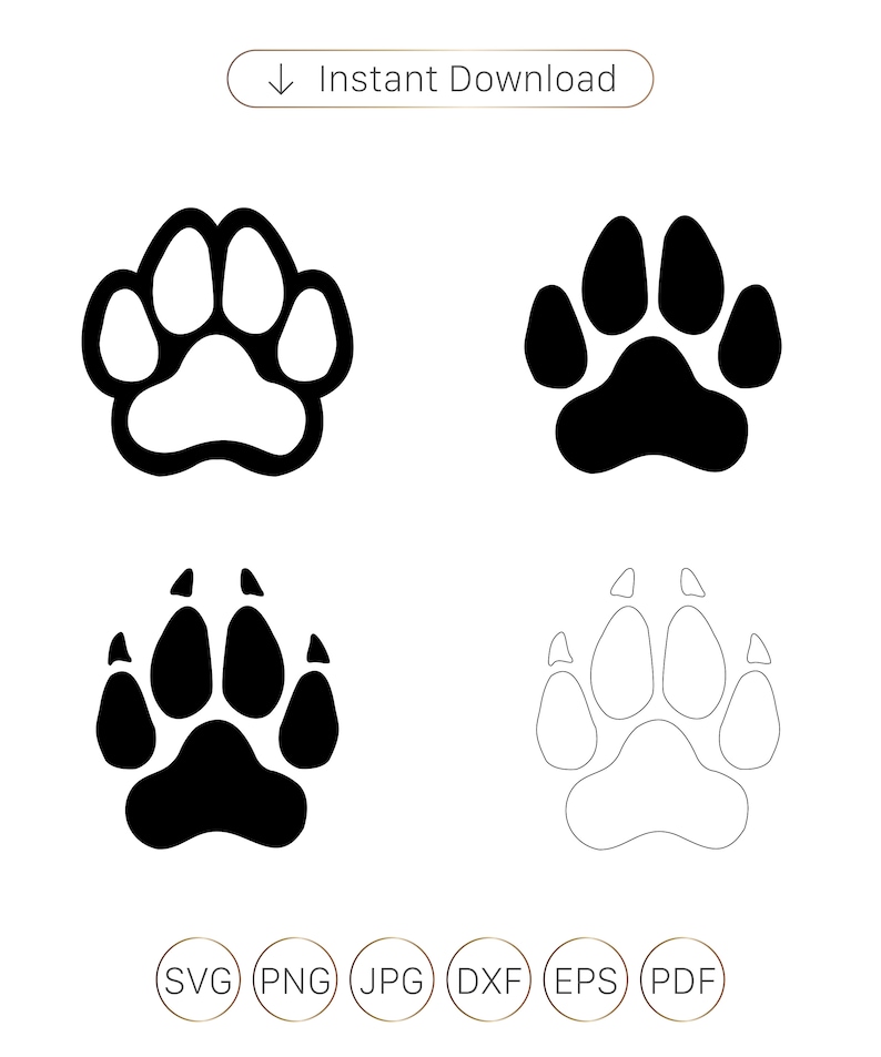 Paw SVG, Dog Paw Svg, Paw Print Outline, Paw Silhouette, Paw Prints Svg ...