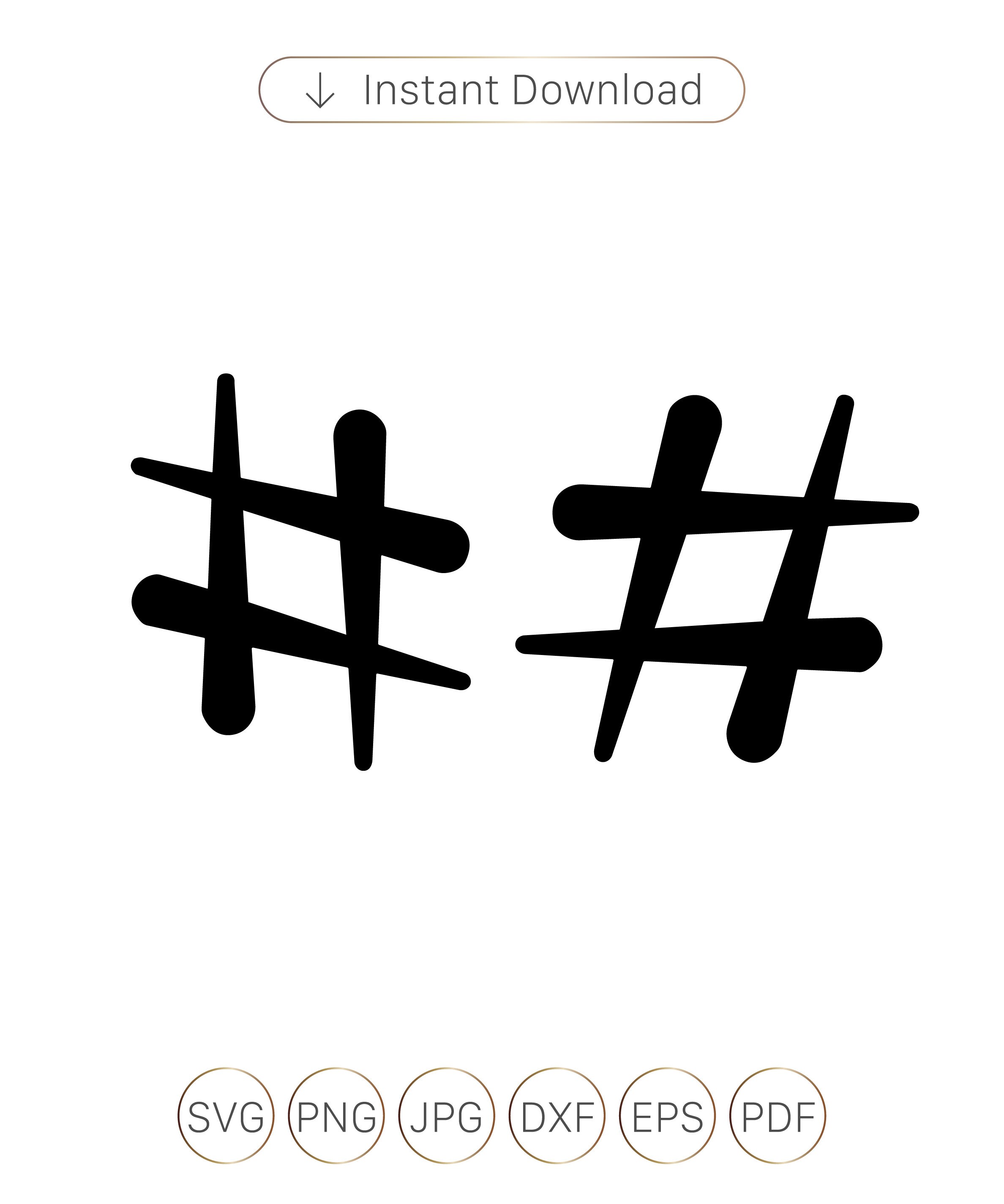 Hashtag SVG Hashtag sign Hashtag clipart File Cutting Etsy