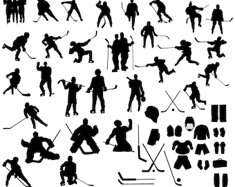 Silhueta de hóquei em SVG, PNG e clipart (download digital)