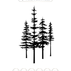 Silhouette d’arbre Svg,Pin svg,Silhouette de pin,Arbre à feuilles persistantes svg,Arbre à pins Cricut,Clipart de pin,Fichier de pin.