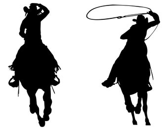 Cowgirl & Horse Silhouette SVG, Vector Art (Digital Download)