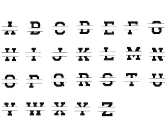 Split Monogram Alphabet SVG, PNG, Cricut (Digital Download)