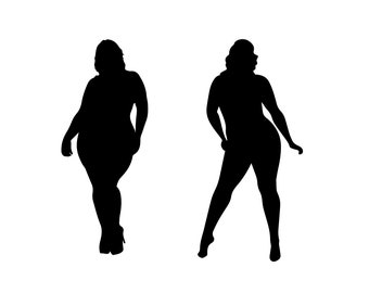 Beautiful & Big Sexy Women Silhouette SVG Plus Size Women | Etsy