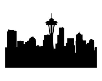 Seattle Skyline Silhouette SVG, Cricut Clipart (digital nedladdning)