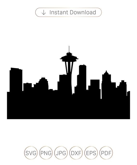 Buy Seattle Skyline Svg,seattle Skyline Silhouette,seattle Svg