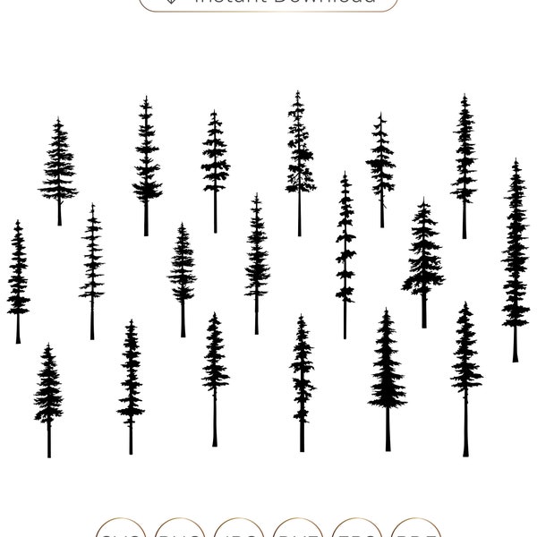 Tree Silhouette Svg,Pine tree svg,Pine tree silhouette,Evergreen tree svg,Pine tree Cricut,Pine tree clipart,Pine tree cutfile.