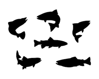 Trout Fish SVG, Fishing Clipart Vector (Digital Download)