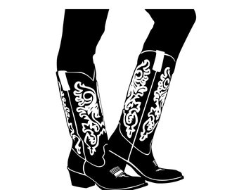 Cowgirl Boots SVG, Western Rodeo Clipart (Digital Download)