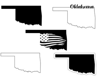 Oklahoma State Silhouette - Etsy