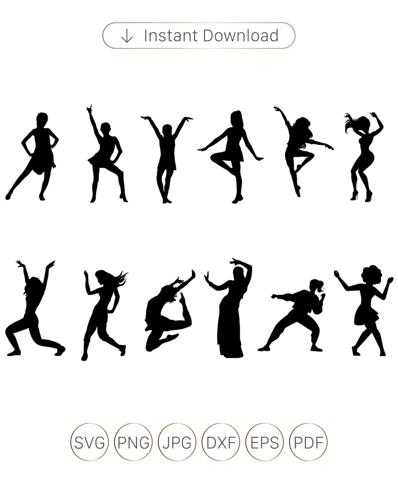 Dance Svg Dance Silhouettedancer Svg Dancer Silhouettes Etsy