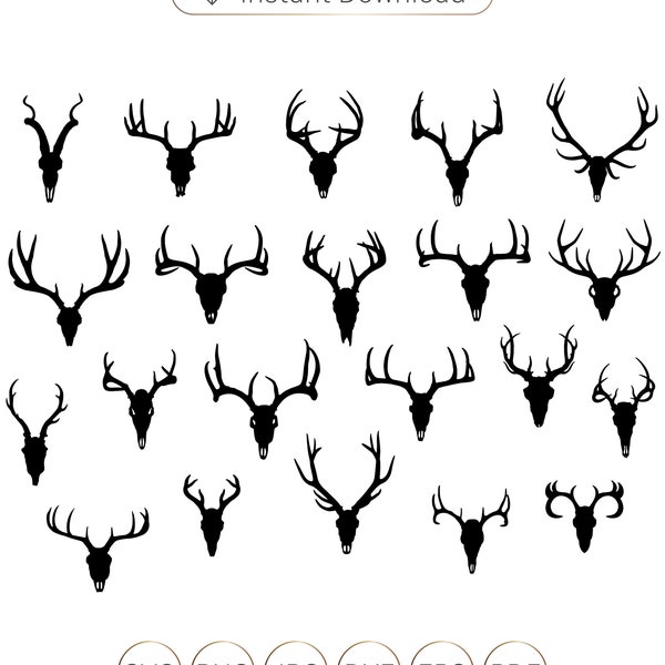 Deer Skull SVG, Skull antlers, Deer Skull with Antlers, Deer Head SVG, Deer Antler Svg, Deer Hunting Svg, Deer Skull Clipart,Deer Skull Png.