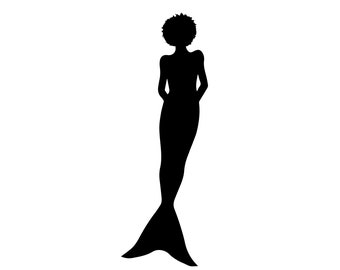 Afro Mermaid SVG, Black Woman Clipart (Digital Download)