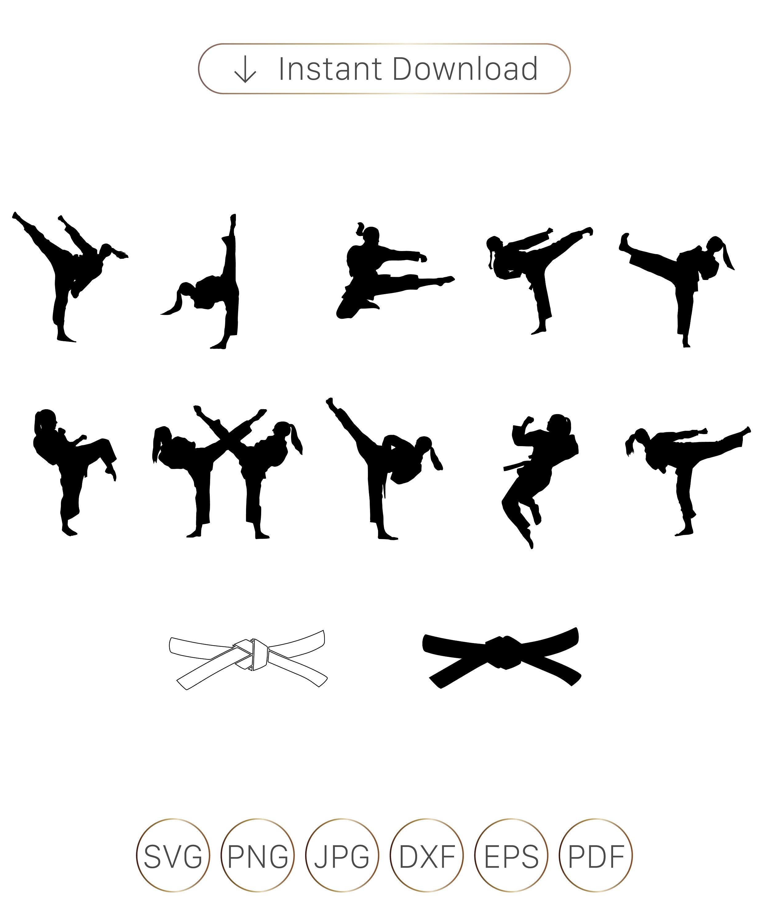 Karate Girl SVG, Karate Girl Silhouette, Taekwondo Girl, Karate Girl