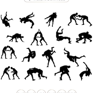 Lutte SVG, lutte Silhouette Svg, lutteur SVG, lutte Clipart SVG, lutteur Silhouette, lutte coupe fichier, lutte Cricut Png