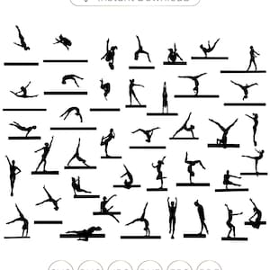 Turnerin SVG, Gymnastik SVG, Gymnastik Silhouette, Gymnastik Digital, Gymnastik PNG, Turnerin Silhouette Cricut, Gymnastik Mädchen Svg, Dxf
