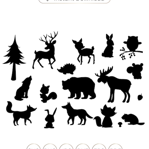 Woodland Animals Layered SVG Cut File Cricut Silhouette Forest - Etsy