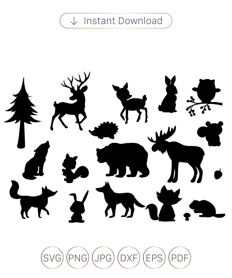Waldtiere SVG Waldtiere SVG Waldtiere Silhouette Tier - Etsy Schweiz