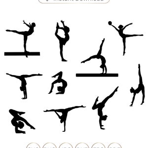 Turnerin SVG, Gymnastik SVG, Gymnastik Silhouette, Gymnastik Digital, Gymnastik PNG, Turnerin Silhouette Cricut, Gymnastik Mädchen Svg, Dxf