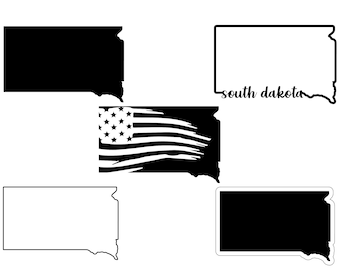 South Dakota State Silhouette SVG, Vector Outline (Digital Download)