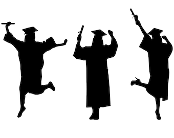 Woman Graduation Silhouette SVG, Cricut Vector (Digital Download)