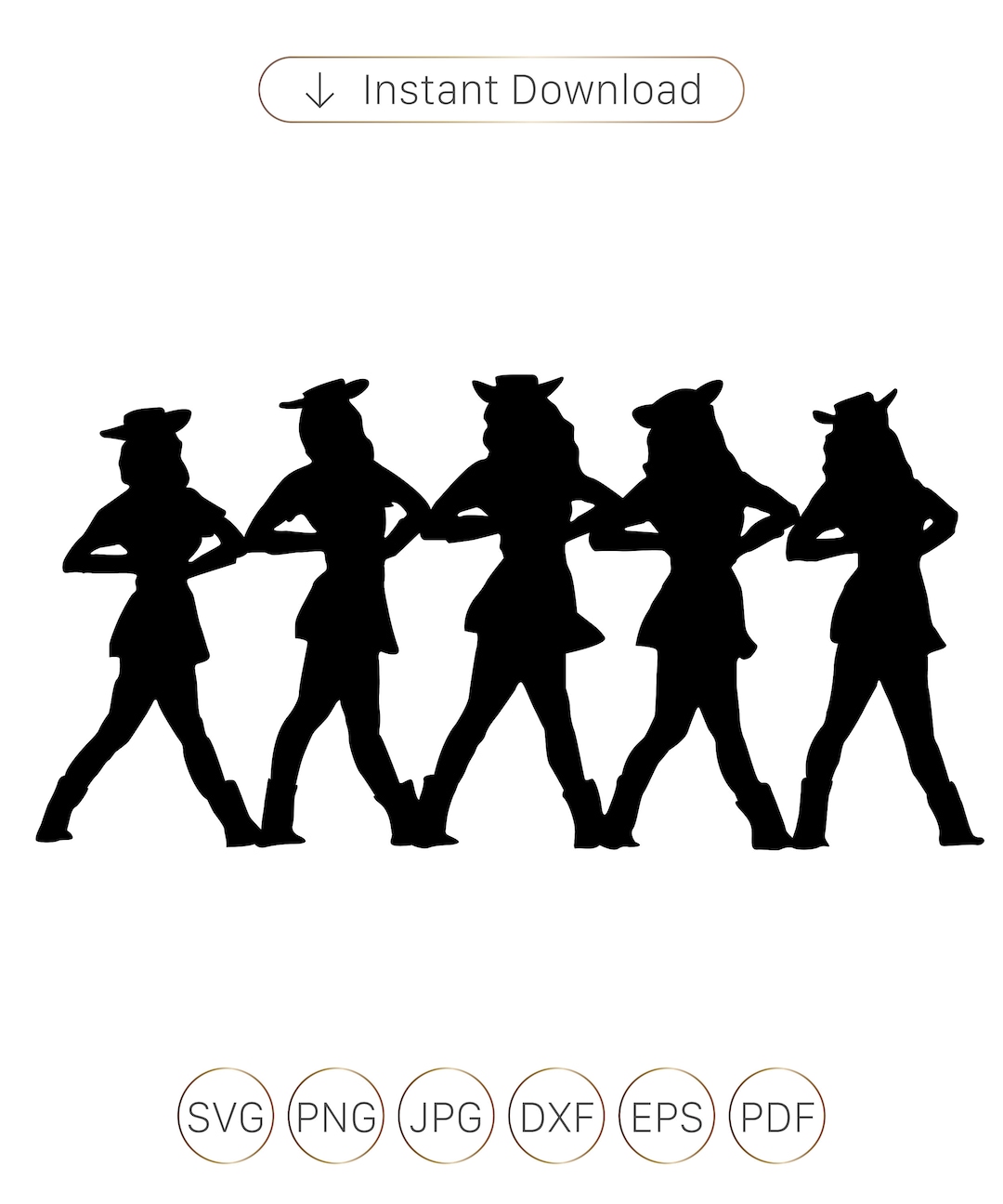 Drill Dance Team Silhouettes Svg,png,eps,dxf, Drill Dance Team SVG