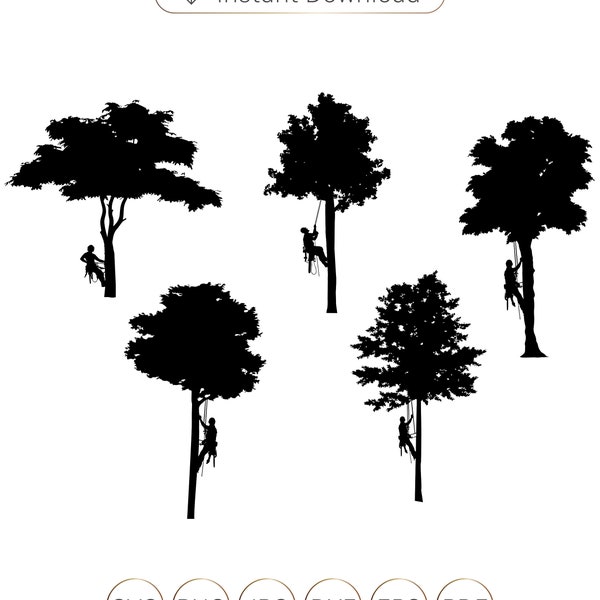 Tree Services SVG, Tree Arborist SVG, Tree Trimming SVG, Tree Climbing Png, Tree service logo, Tree service silhouette, Tree Services dxf