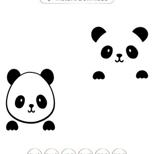 Panda Umriss SVG,Panda Gesicht SVG DXF Cuttable Simple Simple Panda Bear Face svg dxf Cut Dateien für kommerzielle Nutzung