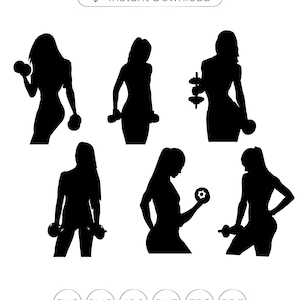 Gym Woman Silhouette SVG, Fitness, Crossfit, Workout Svg, Barbell Svg, Gym Svg, Gym Shirt Svg, Gym Girl Svg Cut File Silhouette, Girl Power SVG