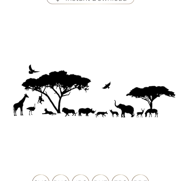 Safari svg,Africa svg,Safari Africa svg,Safari animals SVG,Animals silhouette,African animals,Animal Clipart,Animals cricut.