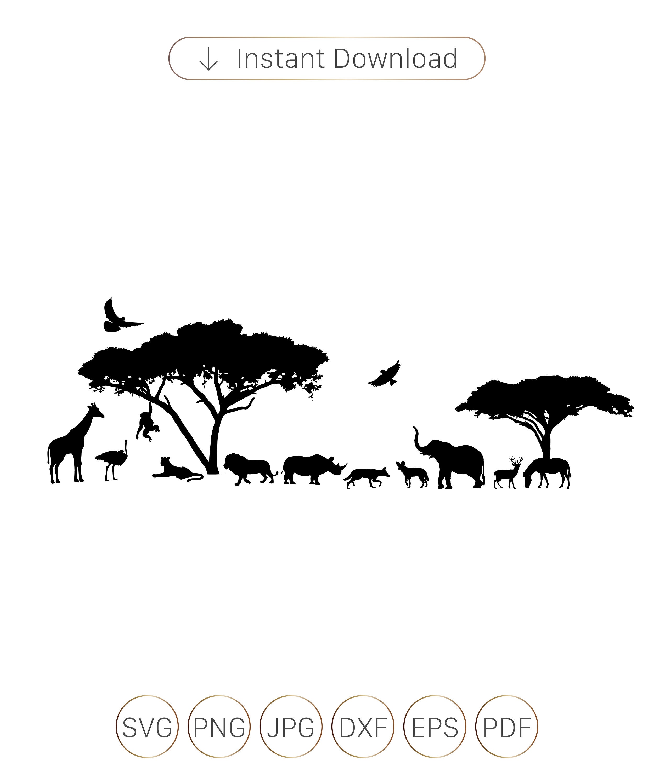 African Animal Stencils
