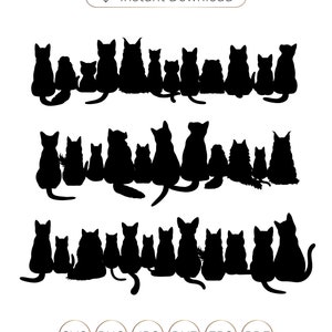 Rücken Sitzende Katzen, Rücken der Katzen Silhouetten, Katzen SVG, Katzen SVG, Katzen Silhouette, Katzen SVG, Katzen Clip Art, Katzen Rücken Svg