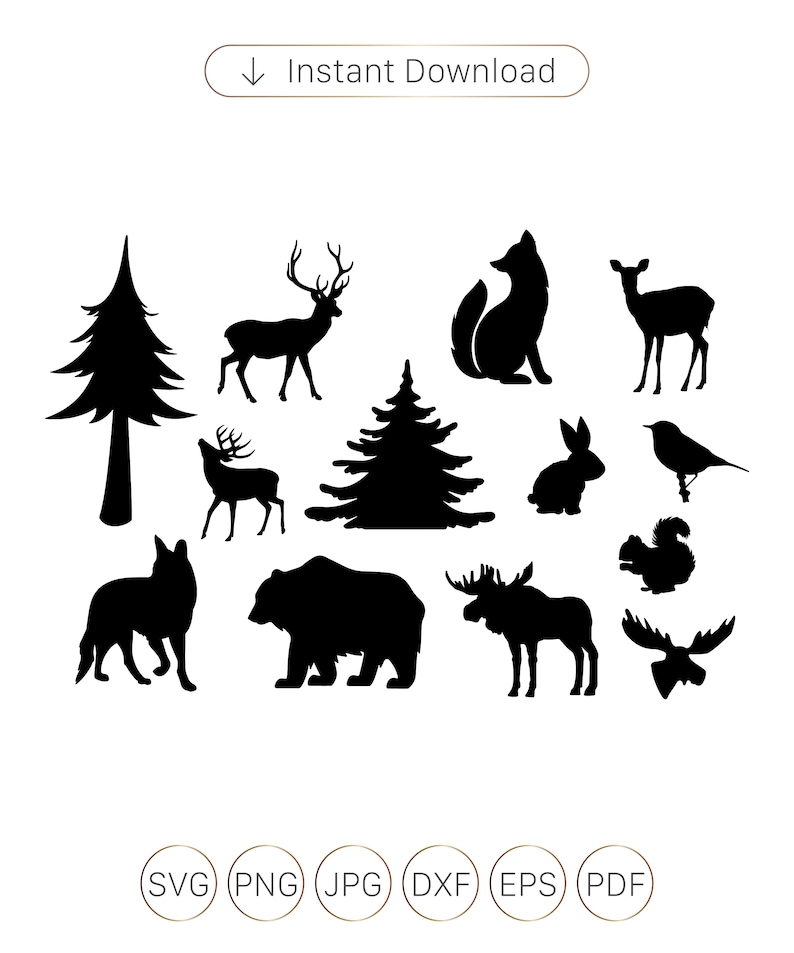 Waldtiere SVG Waldtiere SVG Waldtiere Silhouette Tier - Etsy Österreich