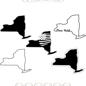 New York SVG, New York State SVG, New York Silhouette, New York State Silhouette, New York Outline svg, New York Vector, New York Flag svg